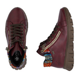 Rieker Heike N1305 Sneaker Boot (Women) - Vino/Orange Multi