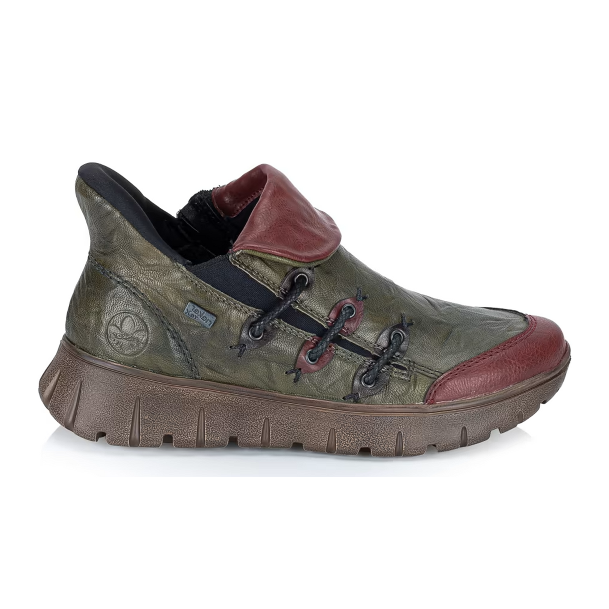 Rieker N1353 Heike Ankle Boot (Women) - Wine/Efeu/Antik Boots - Casual - Low - The Heel Shoe Fitters