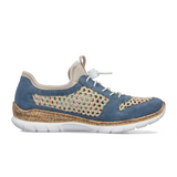 Rieker Nikita G6 Sneaker (Women) - Bleu/Pastell/Perlcreme Athletic - Casual - Lace Up - The Heel Shoe Fitters