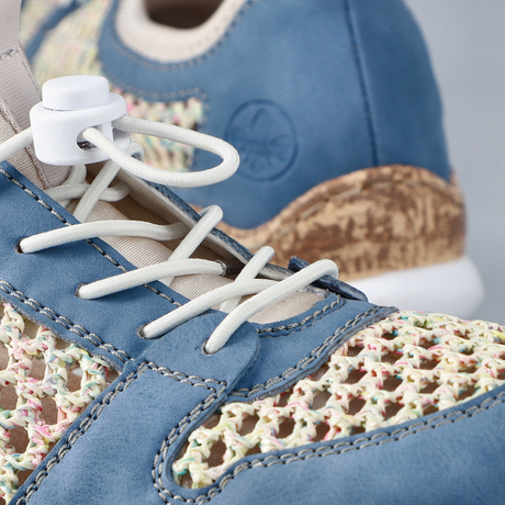 Rieker Nikita G6 Sneaker (Women) - Bleu/Pastell/Perlcreme Athletic - Casual - Lace Up - The Heel Shoe Fitters