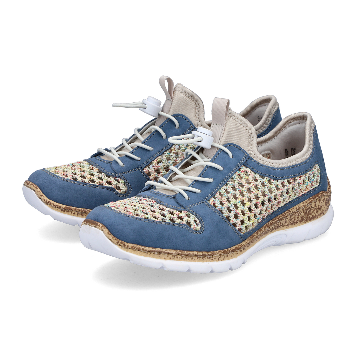 Rieker Nikita G6 Sneaker (Women) - Bleu/Pastell/Perlcreme Athletic - Casual - Lace Up - The Heel Shoe Fitters