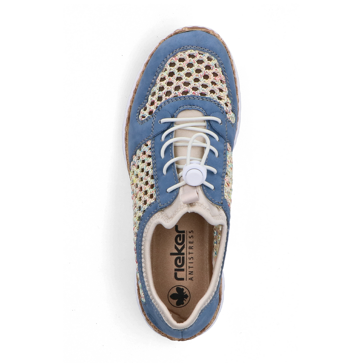Rieker Nikita G6 Sneaker (Women) - Bleu/Pastell/Perlcreme Athletic - Casual - Lace Up - The Heel Shoe Fitters