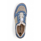 Rieker Nikita G6 Sneaker (Women) - Bleu/Pastell/Perlcreme Athletic - Casual - Lace Up - The Heel Shoe Fitters
