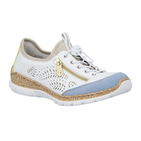 Rieker Nikita K6 Sneaker (Women) - Aqua/Weiss/Sun/Tan Athletic - Casual - Lace Up - The Heel Shoe Fitters