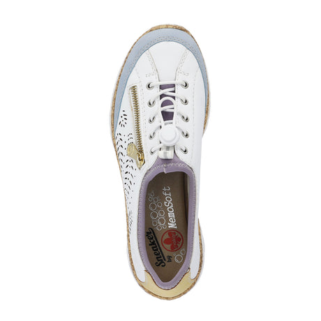 Rieker Nikita K6 Sneaker (Women) - Aqua/Weiss/Sun/Purple Athletic - Casual - Lace Up - The Heel Shoe Fitters