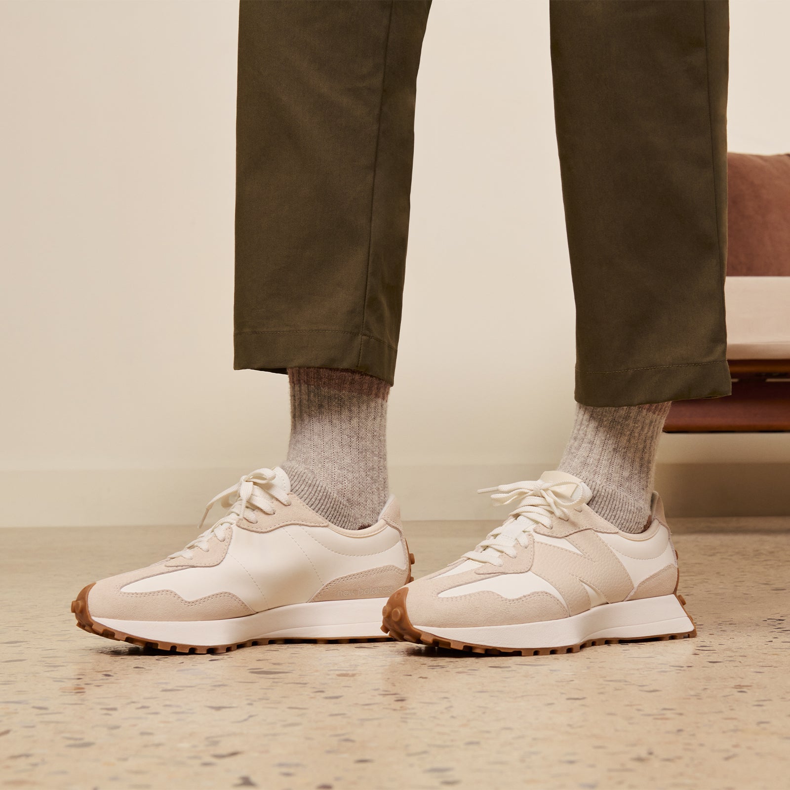 New Balance 327 Running Shoe (Women) - Linen/Sea Salt Athletic - Running - Stability - The Heel Shoe Fitters