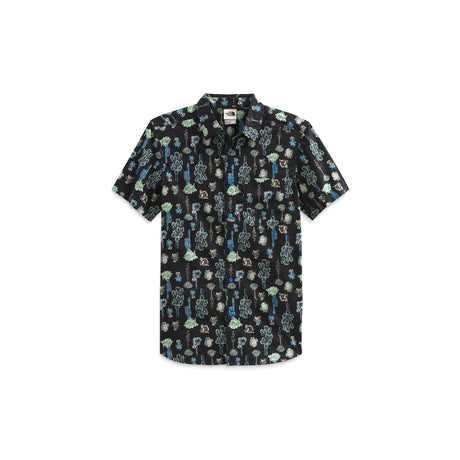 The North Face Baytrail Pattern Short Sleeve Shirt (Men) - Super Sonic Blue Cactus Study Print Apparel - Top - Short Sleeve - The Heel Shoe Fitters