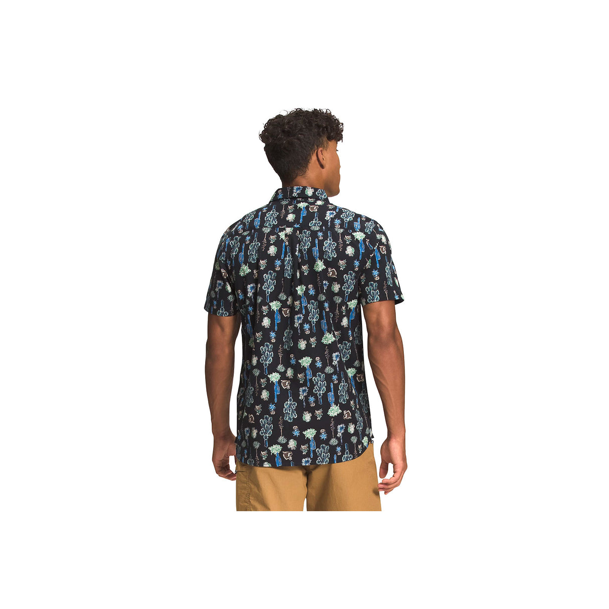 The North Face Baytrail Pattern Short Sleeve Shirt (Men) - Super Sonic Blue Cactus Study Print Apparel - Top - Short Sleeve - The Heel Shoe Fitters