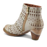 L'Artiste Niobe Heeled Ankle Boot (Women) - Beige Multi Boots - Casual - Mid - The Heel Shoe Fitters