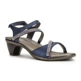 Naot Innovate Heeled Sandal (Women) - Polar Sea Leather/Navy/Clear Rhinestones Sandals - Heel/Wedge - The Heel Shoe Fitters