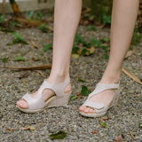 Bussola Nicky Wedge Sandal (Women) - Ivory Deepelle Sandals - Heel/Wedge - The Heel Shoe Fitters