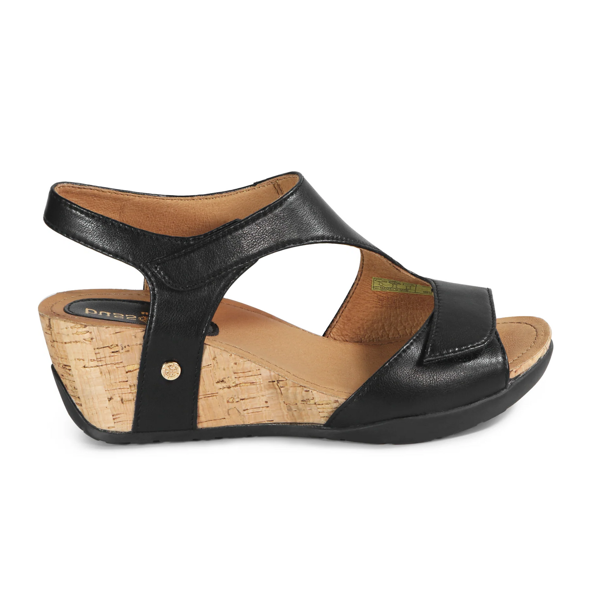 Bussola Nicky Wedge Sandal (Women) - Nero Deepelle Sandals - Heel/Wedge - The Heel Shoe Fitters