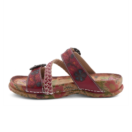L'Artiste Ontheroad Slide Sandal (Women) - Dark Red Multi Sandal - Slide - The Heel Shoe Fitters