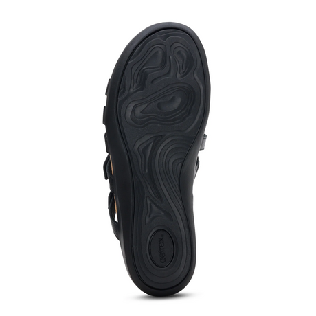 Aetrex Kasey Slide Sandal (Women) - Black Sandal - Slide - The Heel Shoe Fitters