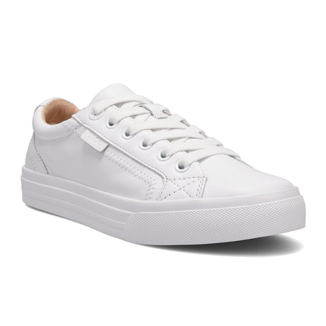 Taos Plim Soul Lux Sneaker (Women) - White Leather Athletic - Casual - Lace Up - The Heel Shoe Fitters