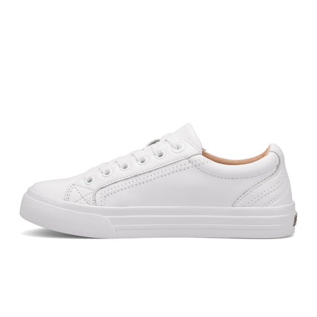 Taos Plim Soul Lux Sneaker (Women) - White Leather Athletic - Casual - Lace Up - The Heel Shoe Fitters