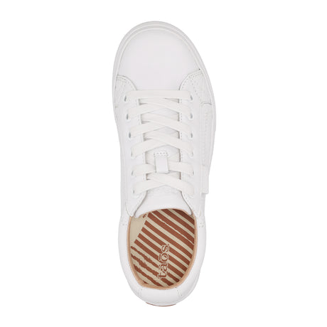 Taos Plim Soul Lux Sneaker (Women) - White Leather Athletic - Casual - Lace Up - The Heel Shoe Fitters