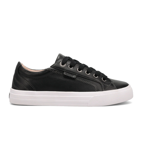Taos Plim Soul Lux Sneaker (Women) - Black Leather/White Athletic - Casual - Lace Up - The Heel Shoe Fitters