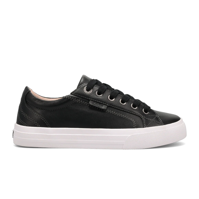 Taos Plim Soul Lux Sneaker (Women) - Black Leather/White Athletic - Casual - Lace Up - The Heel Shoe Fitters