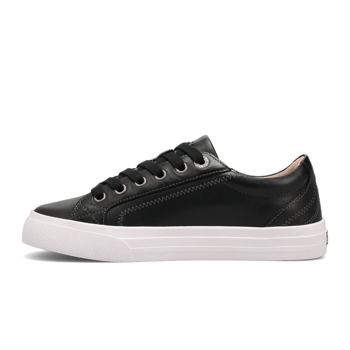 Taos Plim Soul Lux Sneaker (Women) - Black Leather/White Athletic - Casual - Lace Up - The Heel Shoe Fitters