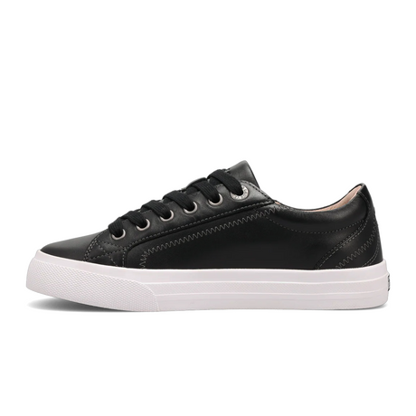 Taos Plim Soul Lux Sneaker (Women) - Black Leather/White Athletic - Casual - Lace Up - The Heel Shoe Fitters