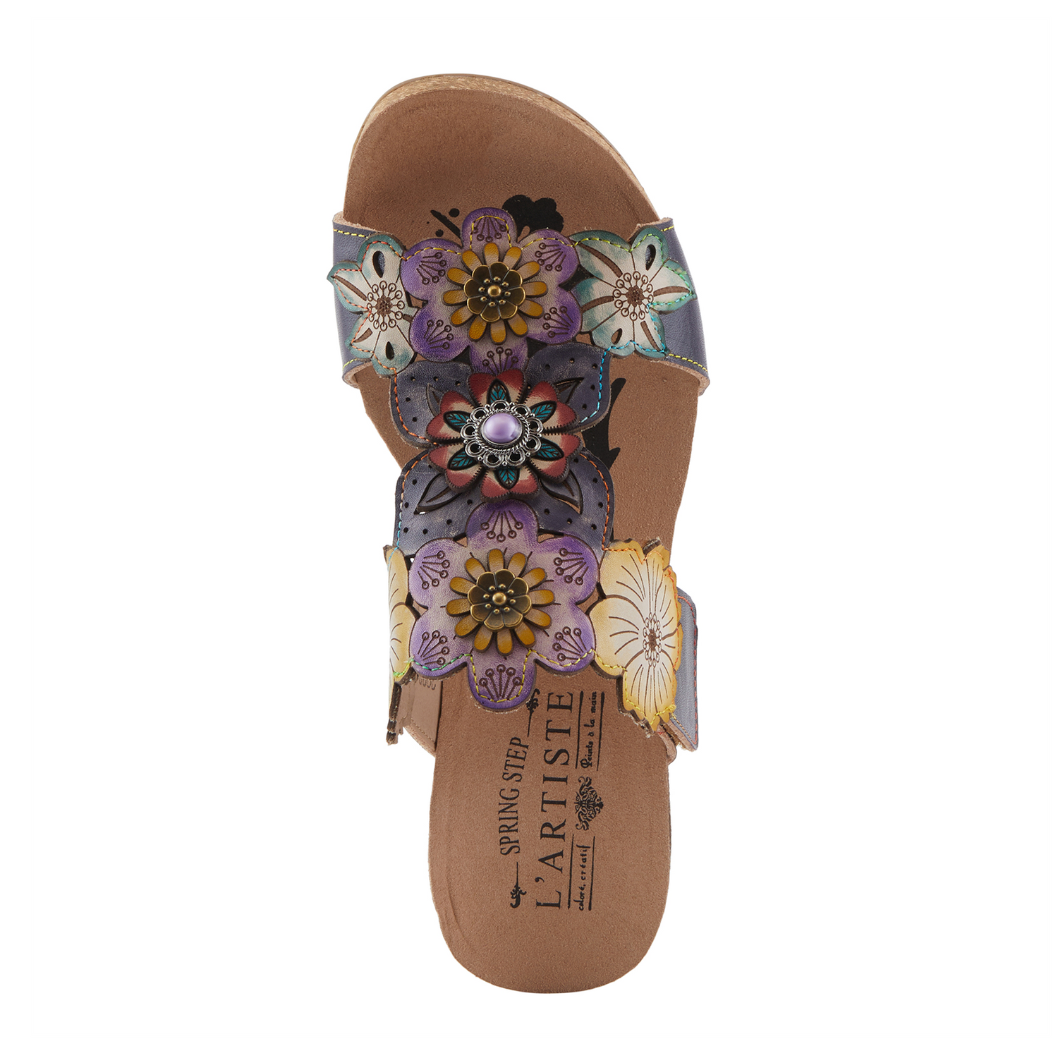 L'Artiste Prettypetals Wedge Sandal (Women) - Navy Multi Sandal - Heel/Wedge - The Heel Shoe Fitters