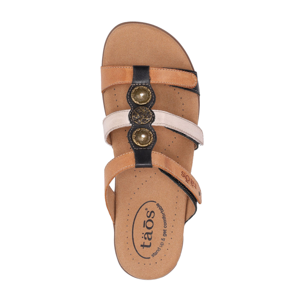 Taos Prize 4 Slide Sandal (Women) - Tan Multi Sandals - Slide - The Heel Shoe Fitters