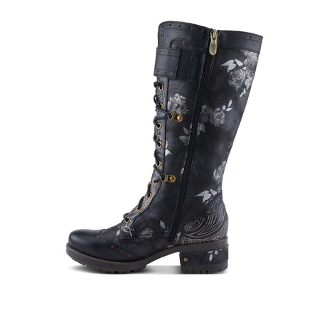 L'Artiste Kisha-Boss High Boot (Women) - Black Multi Boots - Casual - High - The Heel Shoe Fitters