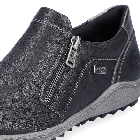 Remonte Liv R1428-03 Sneaker (Women) - Schwarz/Altsilber Athletic - Casual - Lace Up - The Heel Shoe Fitters