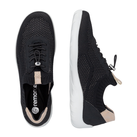 Remonte Liv 20 Sneaker (Women) - Black Athletic - Casual - Lace Up - The Heel Shoe Fitters