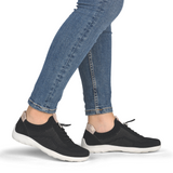 Remonte Liv 20 Sneaker (Women) - Black Athletic - Casual - Lace Up - The Heel Shoe Fitters