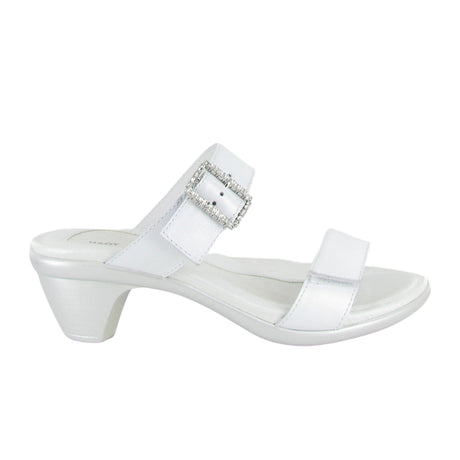 Naot Recent Heeled Slide Sandal (Women) - White Pearl Leather Sandals - Heel/Wedge - The Heel Shoe Fitters