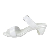 Naot Recent Heeled Slide Sandal (Women) - White Pearl Leather Sandals - Heel/Wedge - The Heel Shoe Fitters