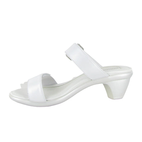 Naot Recent Heeled Slide Sandal (Women) - White Pearl Leather Sandals - Heel/Wedge - The Heel Shoe Fitters