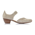 Rieker Mirjam 43753-60 Heeled Sandal (Women) - Cream Sandals - Heel/Wedge - The Heel Shoe Fitters