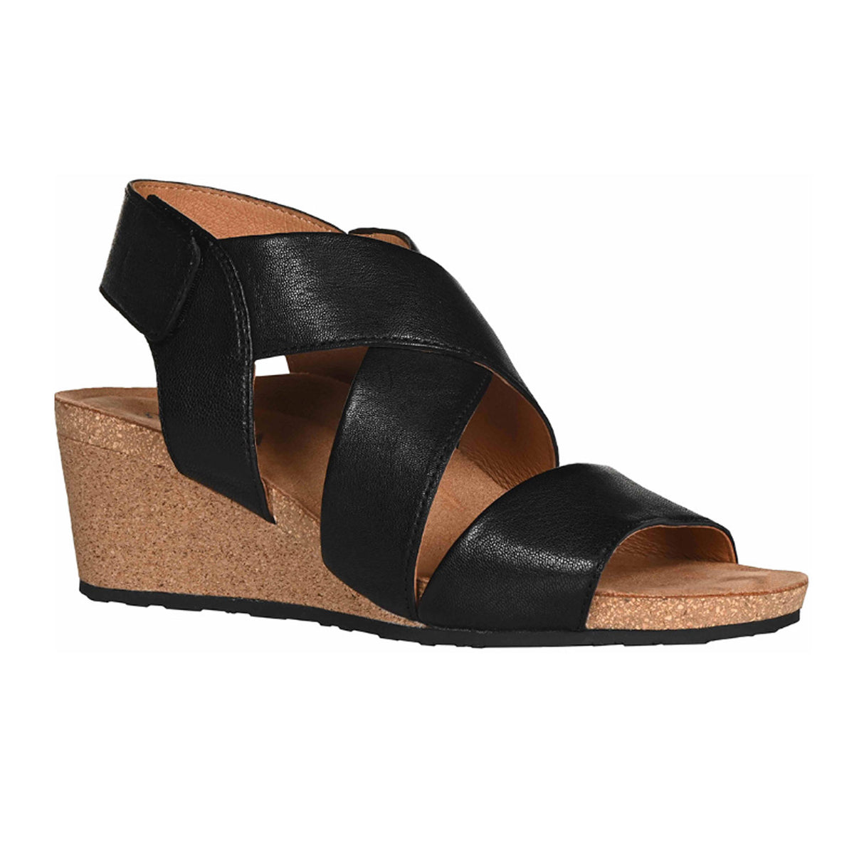 Salvia Robyn Wedge Sandal (Women) - Black Sheep Nappa Sandals - Wedge - The Heel Shoe Fitters