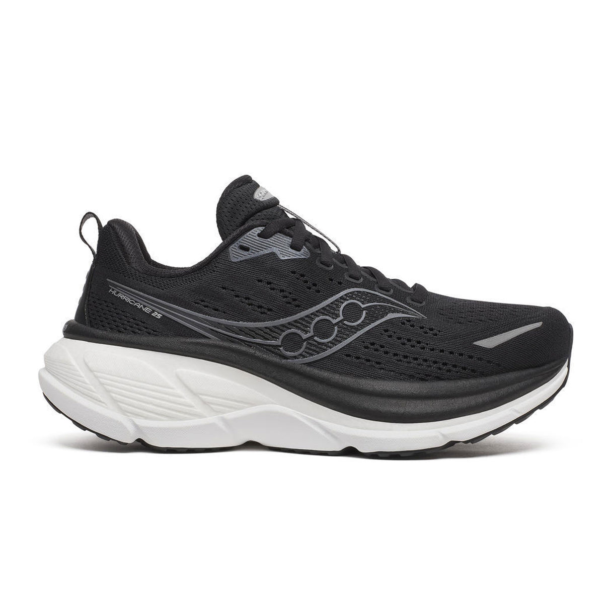 Saucony Hurricane 25 Running Shoe (Women) - Black/White Athletic - Running - Cushion - The Heel Shoe Fitters