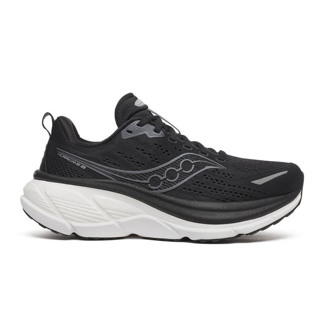 Saucony Hurricane 25 Running Shoe (Women) - Black/White Athletic - Running - Cushion - The Heel Shoe Fitters