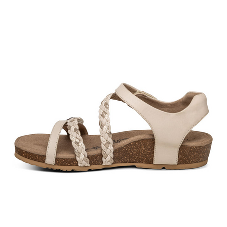 Aetrex Jillian Braided Backstrap Sandal (Women) - Ivory Sandals - Backstrap - The Heel Shoe Fitters