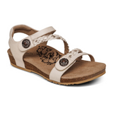 Aetrex Jillian Braided Backstrap Sandal (Women) - Ivory Sandals - Backstrap - The Heel Shoe Fitters