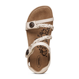 Aetrex Jillian Braided Backstrap Sandal (Women) - Ivory Sandals - Backstrap - The Heel Shoe Fitters