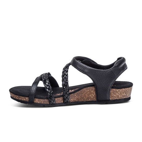 Aetrex Jillian Braided Backstrap Sandal (Women) - Black Sandals - Backstrap - The Heel Shoe Fitters