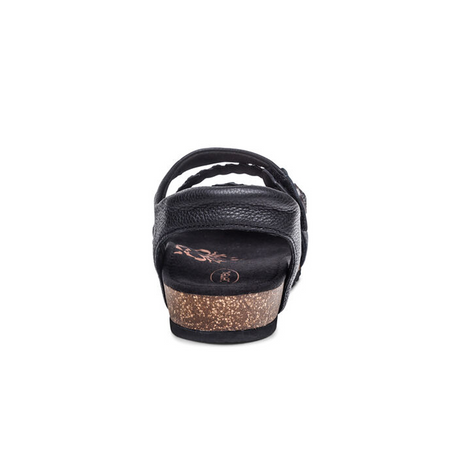 Aetrex Jillian Braided Backstrap Sandal (Women) - Black Sandals - Backstrap - The Heel Shoe Fitters