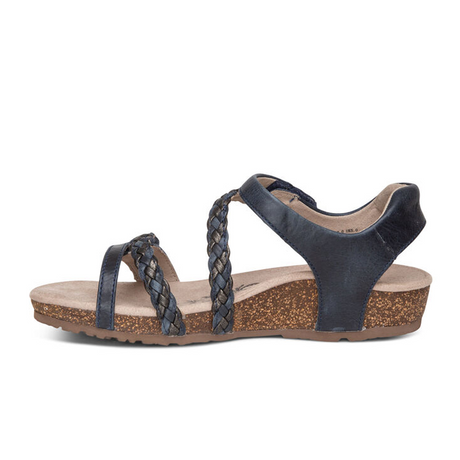 Aetrex Jillian Braided Backstrap Sandal (Women) - Navy Sandals - Backstrap - The Heel Shoe Fitters