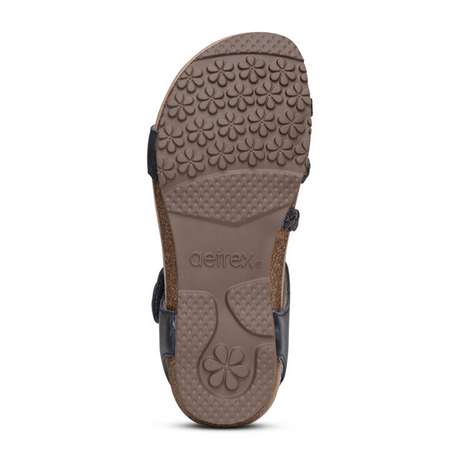 Aetrex Jillian Braided Backstrap Sandal (Women) - Navy Sandals - Backstrap - The Heel Shoe Fitters