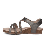 Aetrex Jillian Braided Backstrap Sandal (Women) - Gunmetal Sandals - Backstrap - The Heel Shoe Fitters