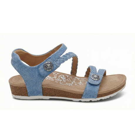 Aetrex Jillian Backstrap Sandal (Women) - Denim Sandal - Backstrap - The Heel Shoe Fitters