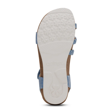 Aetrex Jillian Backstrap Sandal (Women) - Denim Sandal - Backstrap - The Heel Shoe Fitters