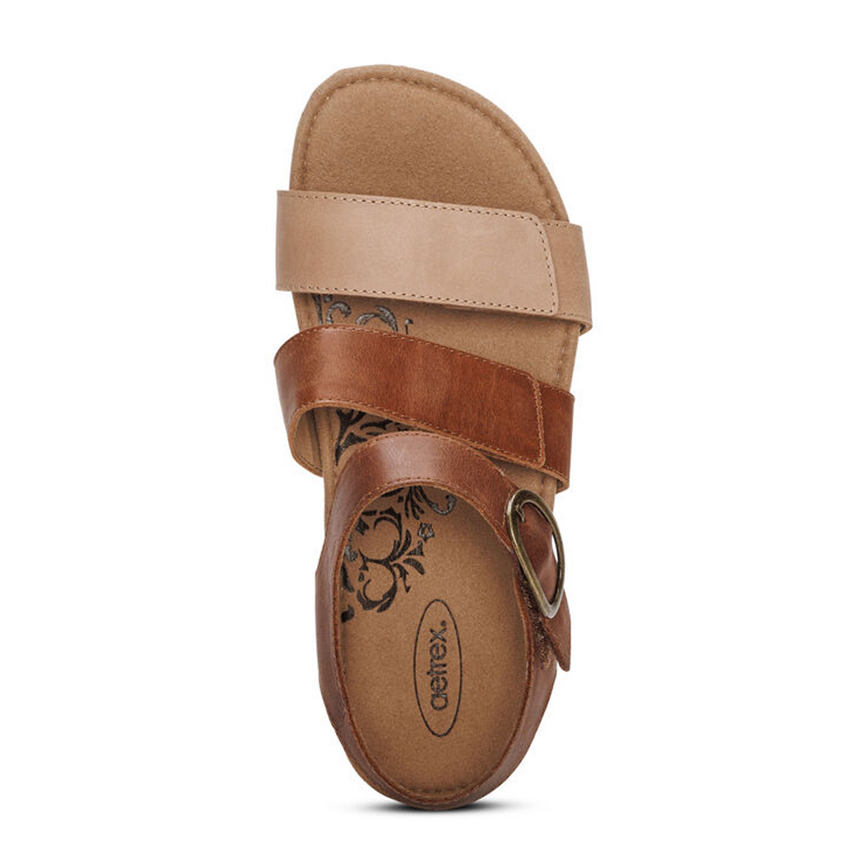 Aetrex Lilly Backstrap Sandal (Women) - Walnut Sandals - Backstrap - The Heel Shoe Fitters