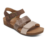 Aetrex Lilly Backstrap Sandal (Women) - Taupe Sandals - Backstrap - The Heel Shoe Fitters